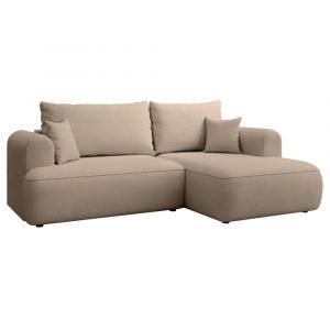 Canapé d'angle droit, en tissu chenille Easy-Clean, beige