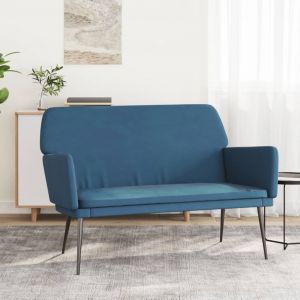 VidaXL Banc Bleu 108x79x79 cm Velours Blue