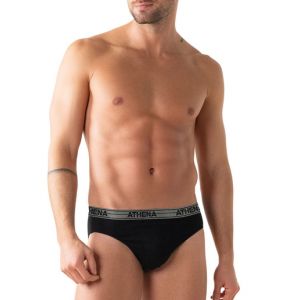 Athena Homme Basic Coton Ld30 Slip, Anthracite/Gris/Noir/Blanc (Anth), M EU
