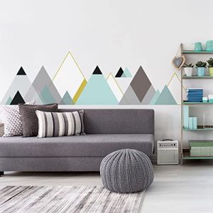 Stickers muraux - Décoration chambre salon - Autocollant Sticker mural géant montagnes scandinaves MATRA - 100x150cm
