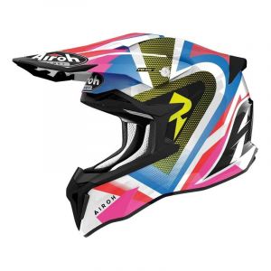 Airoh Casque cross Strycker View rose/bleu/jaune brillant- XL