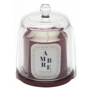 AC-Déco Bougies - Bougie parfumée ambre avec Cloche - Bijou surprise - D 6,8 x H 11 cm