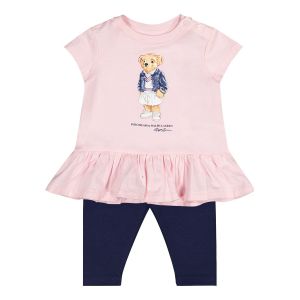 Ralph Lauren Ensemble avec Polo Bear Rose - Taille 6 Mois