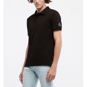 Calvin Klein Polo droit signature coton piqué Noir Jeans - Couleur Noir - Taille XL