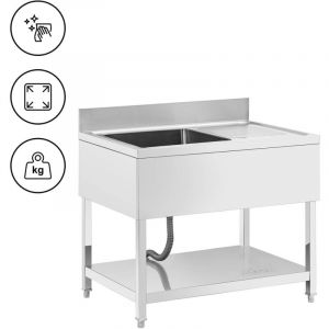 Royal Catering Plonge inox 1 évier inox 100 x 70 x 97 cm - Plonge professionnelle Évier cuisine