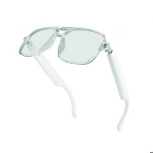 Avizar Lunettes Connectées Bluetooth Modèle Sharp avec Audio Intégré Ultra Léger Blanc