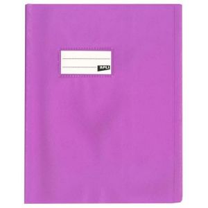 APLI 101595 - Protège-cahier grain cuir 17x22, PVC opaque 19/100e, coloris violet