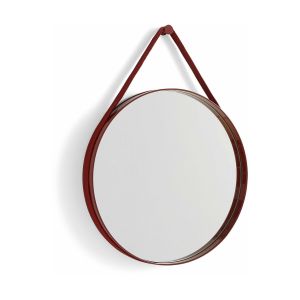 Image de Hay Miroir Strap No 2 - brun foncé - Ø 50 cm