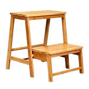 Tabouret pliant marchepied 45 x 51 x 48 cm capacit&eacute; 100 kg design moderne en bambou naturel Helloshop26 20_0019588
