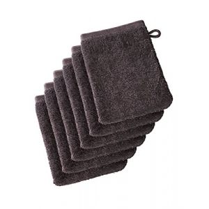 De Witte Lietaer 199527 Wellness Lot de 6 Gants de Toilette Coton Marron 15 x 22 cm