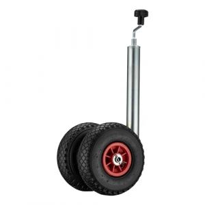wiltec Roue jockey double 260x60mm 200kg Hauteur réglable Roulette avant Camping