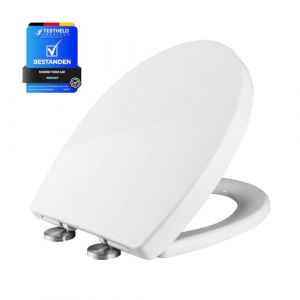 Ibergrif M41002, Abattant WC Forme O, Cuvette Toilette avec Frein de Chute, Lunette WC avec Fermeture en Douceur, Lunette de Toilette Blanche Universelle