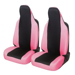 Rebeca Shop - Housses de siège de voiture universelles paire avant en Polycoton pour Twingo Noir/Rose