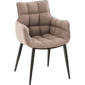 CLP Chaise Tirana en Tissu marron terre Métal noir mat