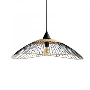 SEYNAVE Suspension 1x e27 rotin noir / naturel Kasteli D.65 cm