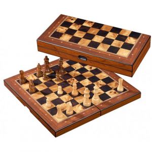 Image de Philos Jeu d'&eacute;checs en bois - coffret - cases de 40mm