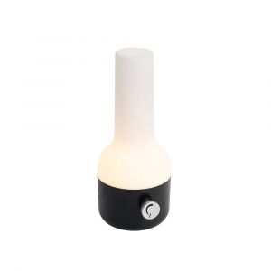 Qazqa Lampe de table d'ext&eacute;rieur noire et blanche avec LED rechargeable IP44 - Haard