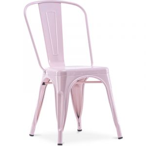 Tolix Style - Chaise de salle à manger - Design industriel - Acier - Nouvelle édition - Stylix Rose pâle