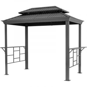 Image de Abri barbecue Toolport 2,8 x 1,8 m avec toit en acier étanche résistant aux uv, avec 2 supports latéraux pratiques, couleur anthracite