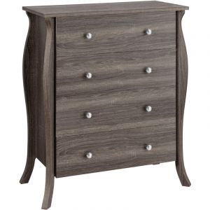 LudwigArmoire de toilette midi sur pied avec 2 portes et 1 tiroir en blanc anthracite