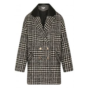 Morgan Manteau droit imprimé pied de poule Beige - Couleur Beige - Taille M