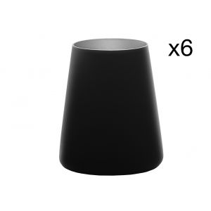 Stolzle _Lausitz Verres 380ml I Verres à boire lot de 6 I lot lavable au lave-vaisselle I forte résistance aux chocs I Verres polyvalents pour de l’eau du jus de fruits du vin I Noir Argenté