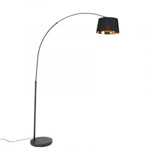 Image de Qazqa Lampadaire | Lampe sur pied à arc Moderne - Arc-basic Lampe Noir - E27 - Convient pour LED - 1 x 20 Watt