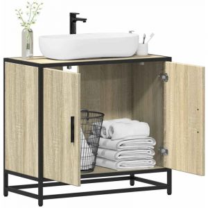 VidaXL Armoire lavabo de salle de bain chêne sonoma bois d'ingénierie
