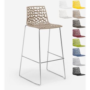 Grand Soleil Tabouret de bar de cuisine 74 cm design Spider Slitta, Couleur: Beige