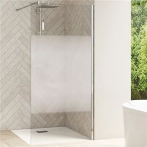 Kinedo Paroi de douche Smart Design Solo Verre cosmos, avec mât sol/plafond 70 cm Profilé blanc