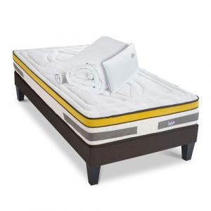 Ensemble Matelas Aubertin Ressorts ensach&eacute;s Accueil m&eacute;moire + sommier + accessoires - 90 x200 cm