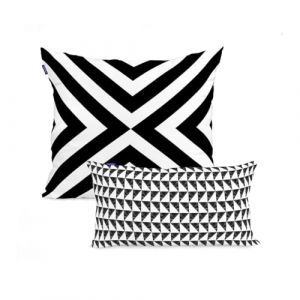 HappyFriday Housse de Coussin Blanc Trip Multicolore 2 pi&egrave;ces