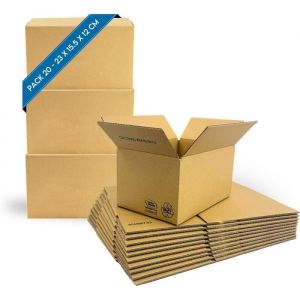 20 Boîtes en Carton 23x15,5x12cm | Cartons d'Emballage pour Déménagement et Expédition | Emballage Colis Vinted
