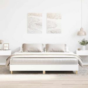 VidaXL Cadre de lit sans matelas blanc 160x200 cm bois d'ingénierie