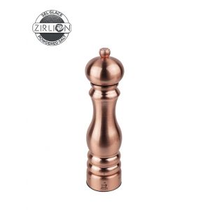 Peugeot Moulin &agrave; Sel Paris Chef u'Select 22 cm + Sel Gemme Inclus - En Inox - 6 R&eacute;glages de Moutures Pr&eacute;d&eacute;finies - Fabrication Fran&ccedil;aise - Coloris Cuivr&eacute;