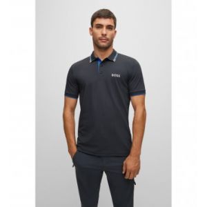 Boss Effect Polo modèle Paddy droit en coton piqué mélangé Bleu - Couleur Bleu - Taille 3XL