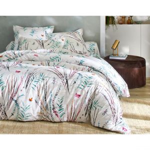 Drap plat TEMPS LIBRE blanc en coton