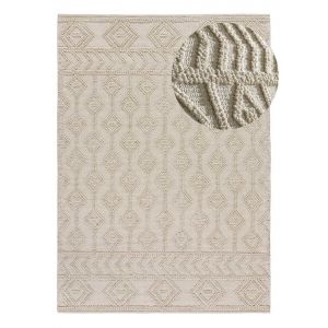 Tapis ethnique avec relief pamuk 11 Crème 60x90 cm - Atticgo
