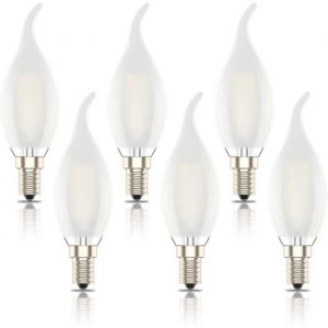 Phoenix Ampoule LED - E14 - Dimmable - Flamme - Blanc chaud - Lot de 6