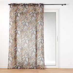 Douceur d'int&eacute;rieur, Voilage &agrave; Oeillets (140 x 240 cm) Cabana Camel, Voile Sabl&eacute; Imprim&eacute;