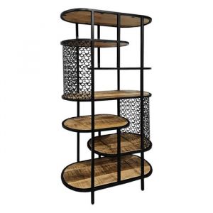 Image de Bibliothèque déstructurée H.181 cm bois de manguier et métal - MANHO