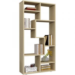 Vcm Étagère En Bois Étagère À Livres Étagère À Médias Rangement Séparation De Pièce Étagère Déco Lanisa M