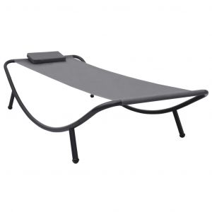 VidaXL Lit de jardin Gris 200x90 cm Acier. Produit Neuf ! Garantie 0 ans !