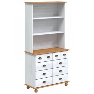 VidaXL Hutch avec tiroir Blanc 91 x 40 x 184 cm Bois de pin massif