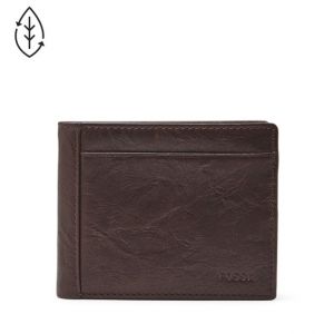 Fossil Men Portefeuille &Agrave; Deux Volets Avec Fen&ecirc;tre Transparente Neel Marron - One size