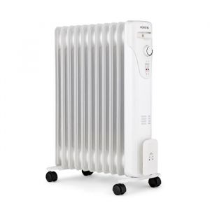 Oceanic Radiateur électrique bain d'huile 2500W - 3 puissances - 11 éléments - Blanc - Mobile