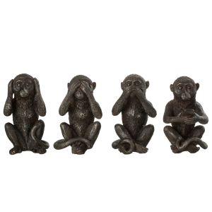 Jolipa 4 Statuettes les singes de la sagesse modernes