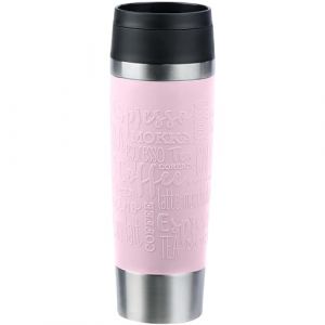 Emsa N20224 Tasse de voyage classique isotherme 0,5 l | acier inoxydable | 6 h chaud et froid 12 h | 100% &eacute;tanche | anti-fuite | passe au lave-vaisselle | ouverture &agrave; 360 &deg; | rose pastel