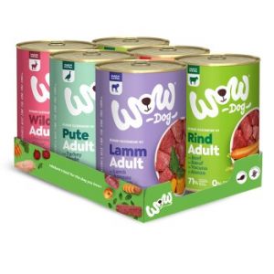 WOW Toys 6x 400g Adult paquet mix (5 sortes) nourriture pour chien humide
