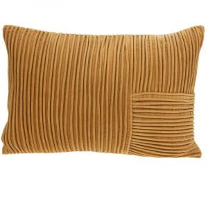 Amadeus Coussin avec plis en velours 40x60 cm - Jaune - Tissu